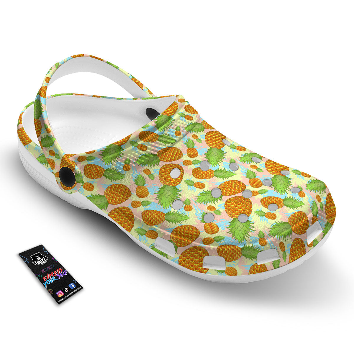 Pineapple Pastel Yellow Print Pattern Clog-grizzshop