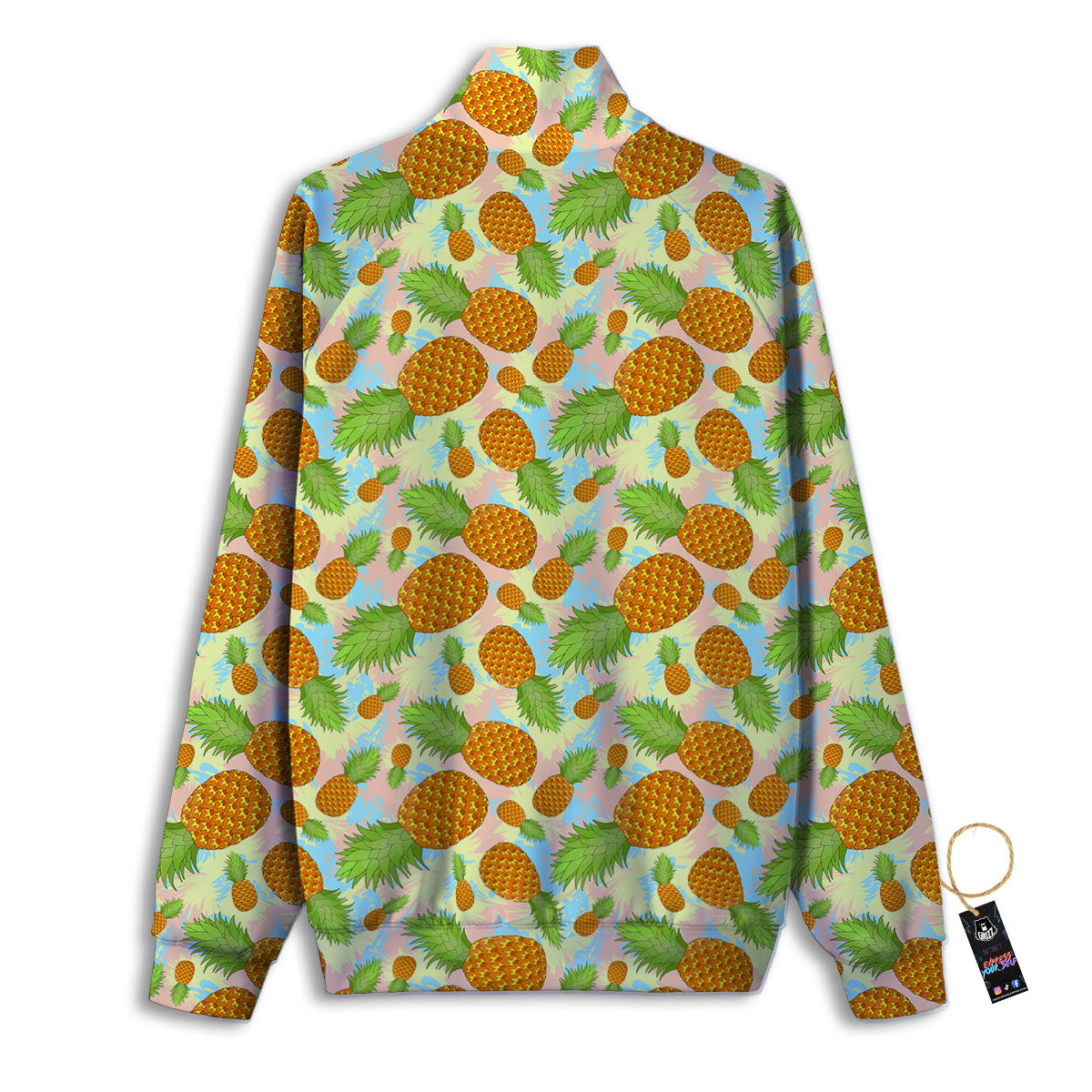 Pineapple Pastel Yellow Print Pattern Track Jacket-grizzshop