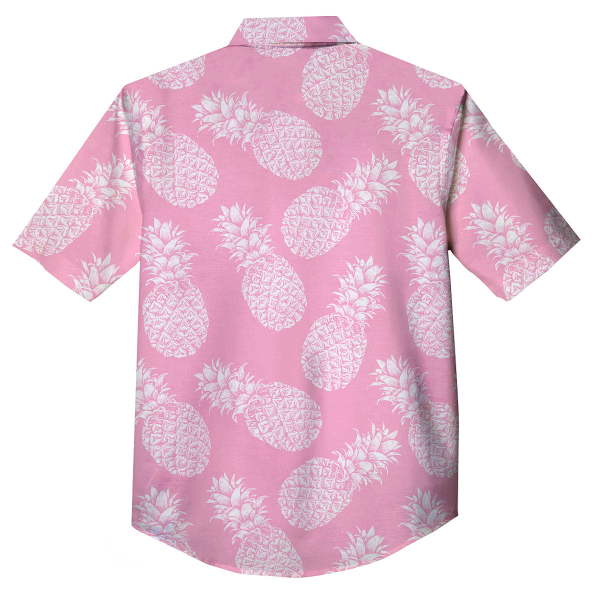 Pineapple Pink Print Pattern Button Up Shirt-grizzshop