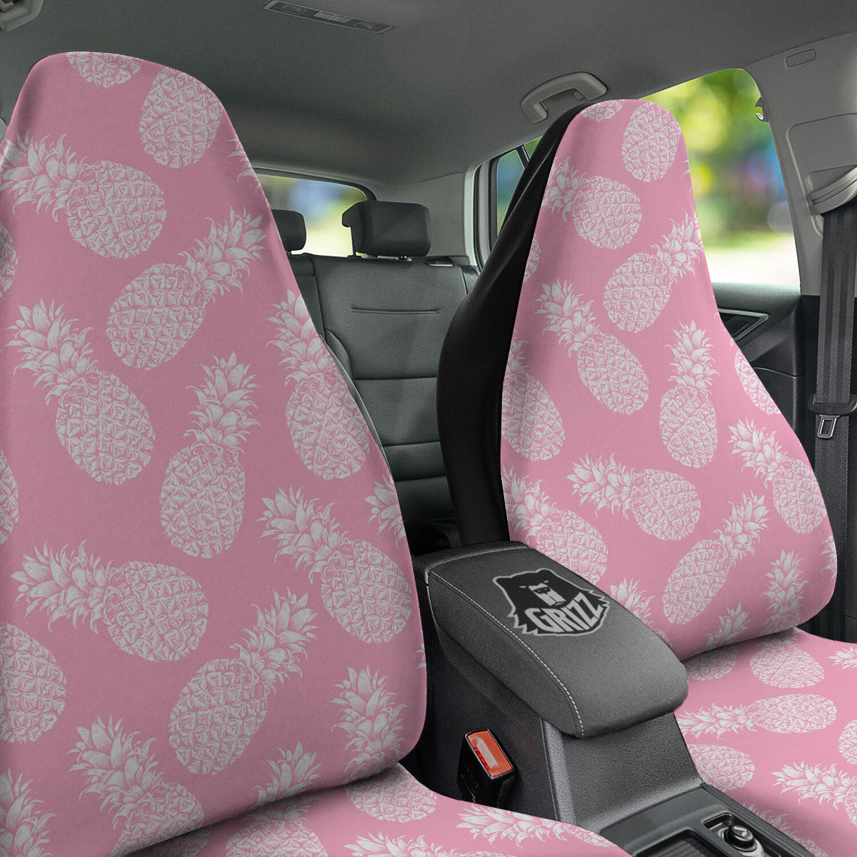 Pineapple Pink Print Pattern Car Seat Covers-grizzshop