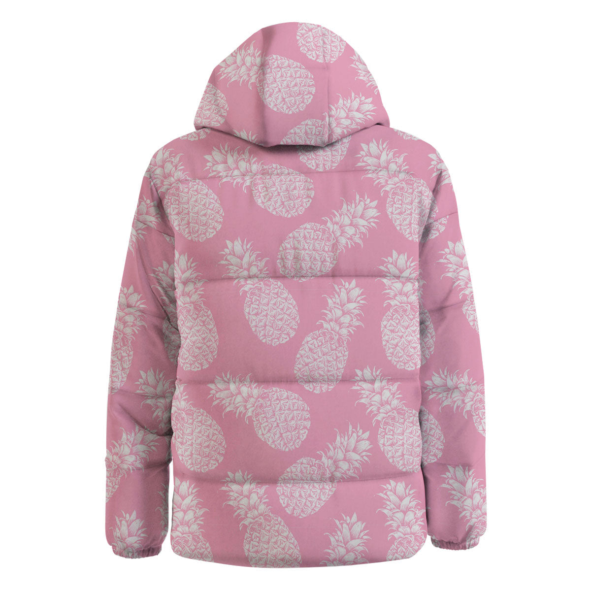 Pineapple Pink Print Pattern Down Jacket-grizzshop