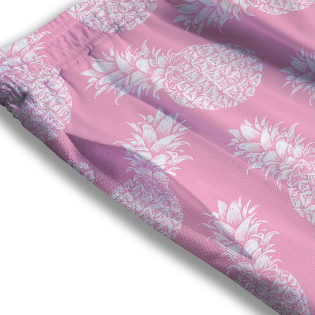 Pineapple Pink Print Pattern Mesh Shorts-grizzshop