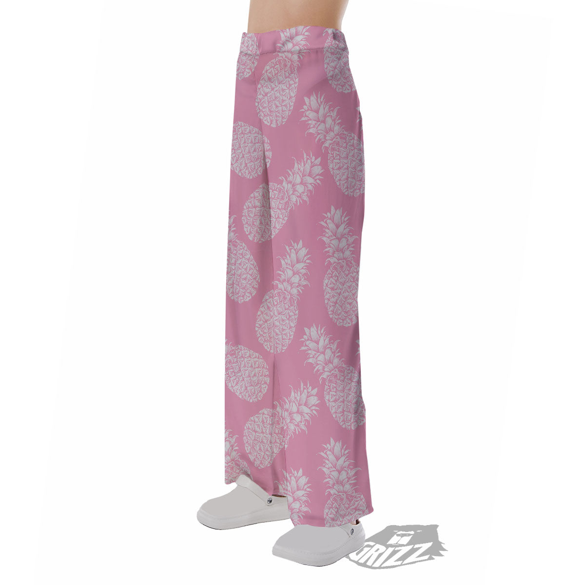 Pineapple Pink Print Pattern Pajama Pants-grizzshop