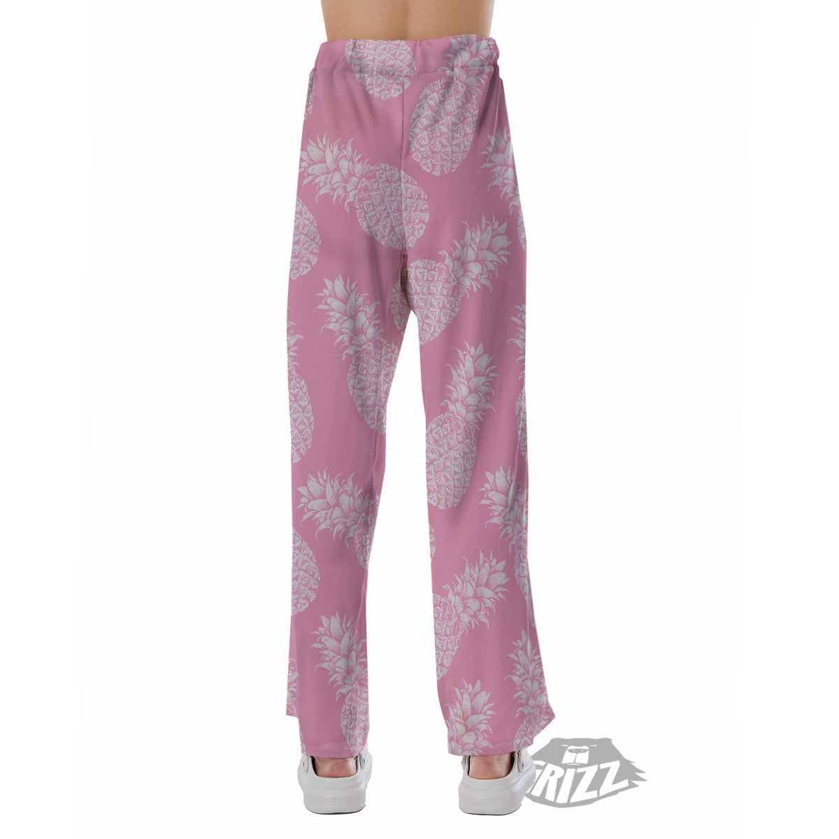 Pineapple Pink Print Pattern Pajama Pants-grizzshop