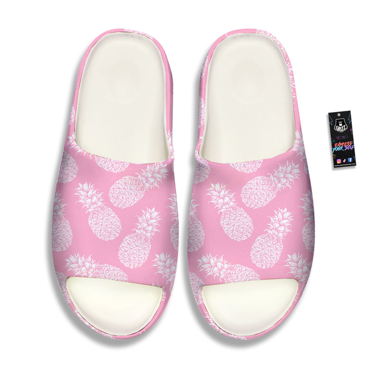 Pineapple Pink Print Pattern Sandals-grizzshop