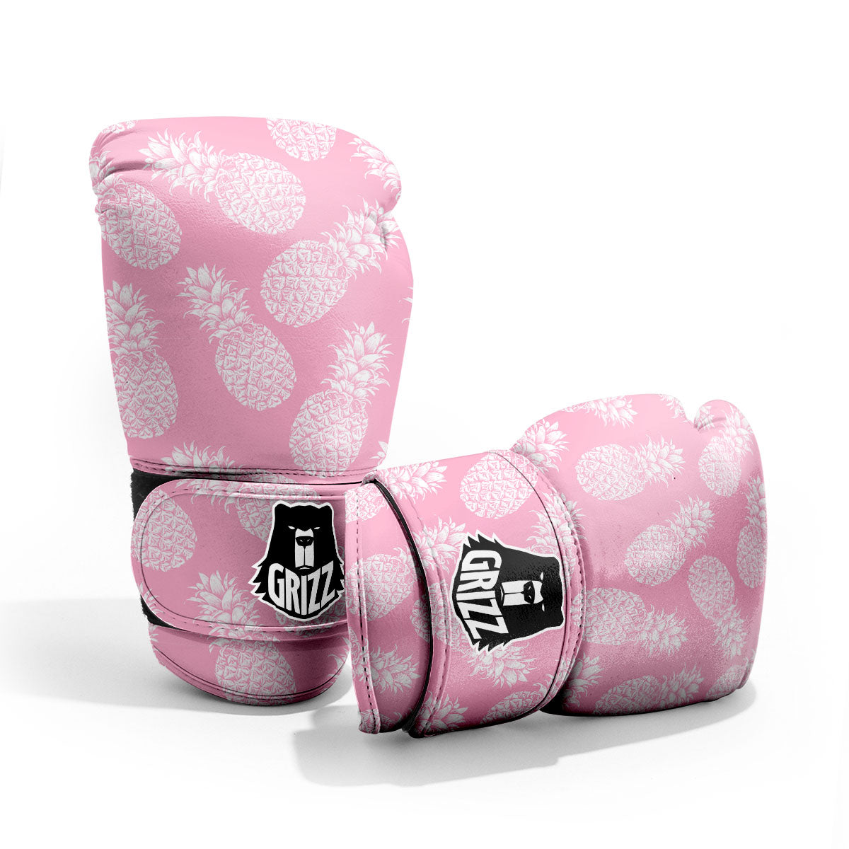 Pineapple Pink Print Pattern Sparring Gloves-grizzshop