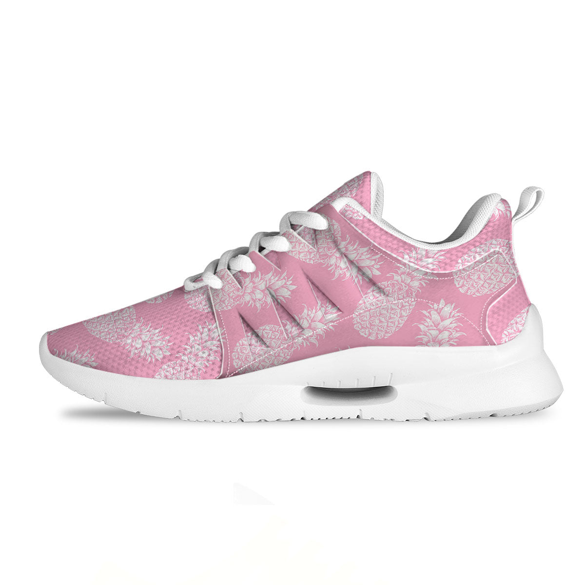 Pineapple Pink Print Pattern Tennis Shoes-grizzshop