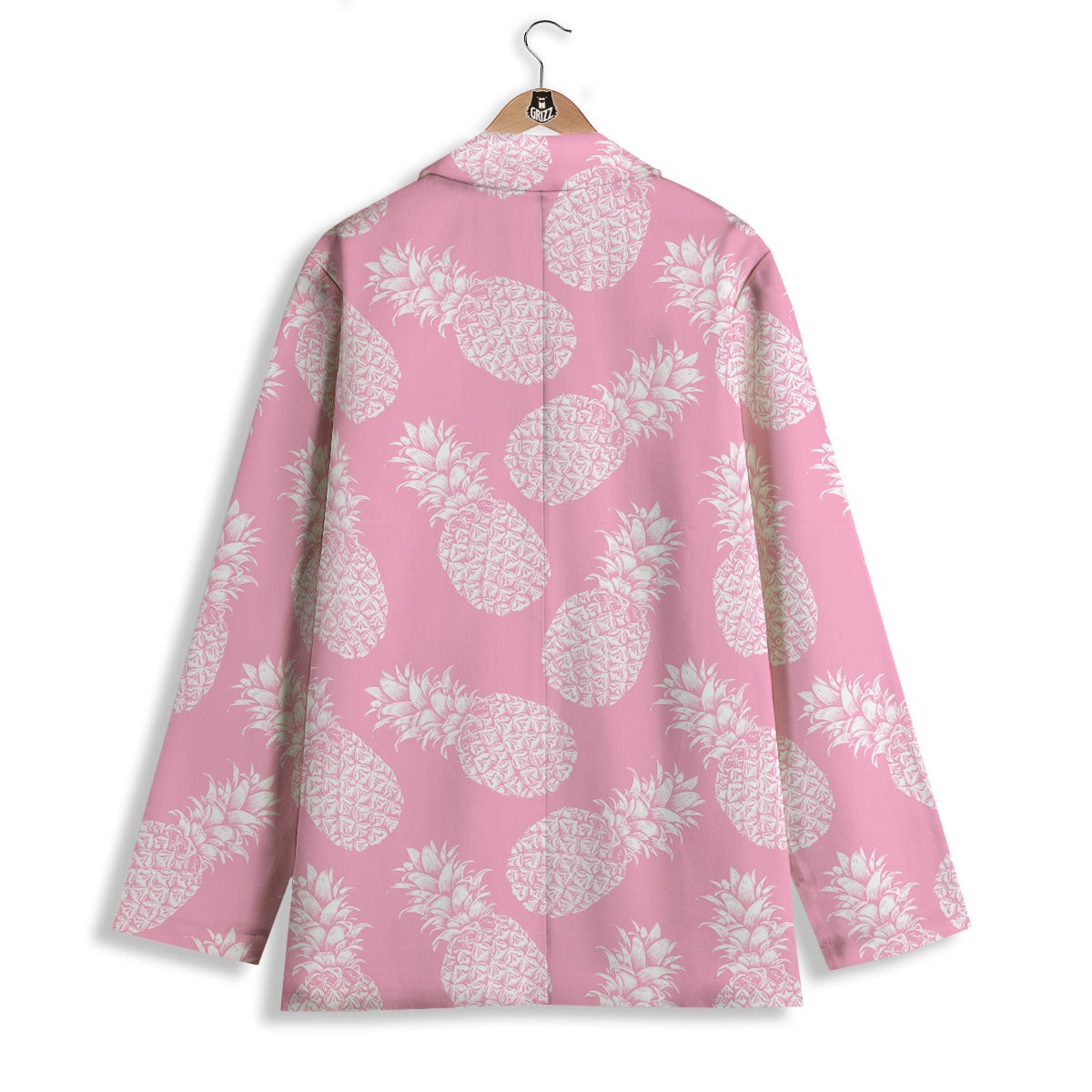 Pineapple Pink Print Pattern Women's Blazer-grizzshop