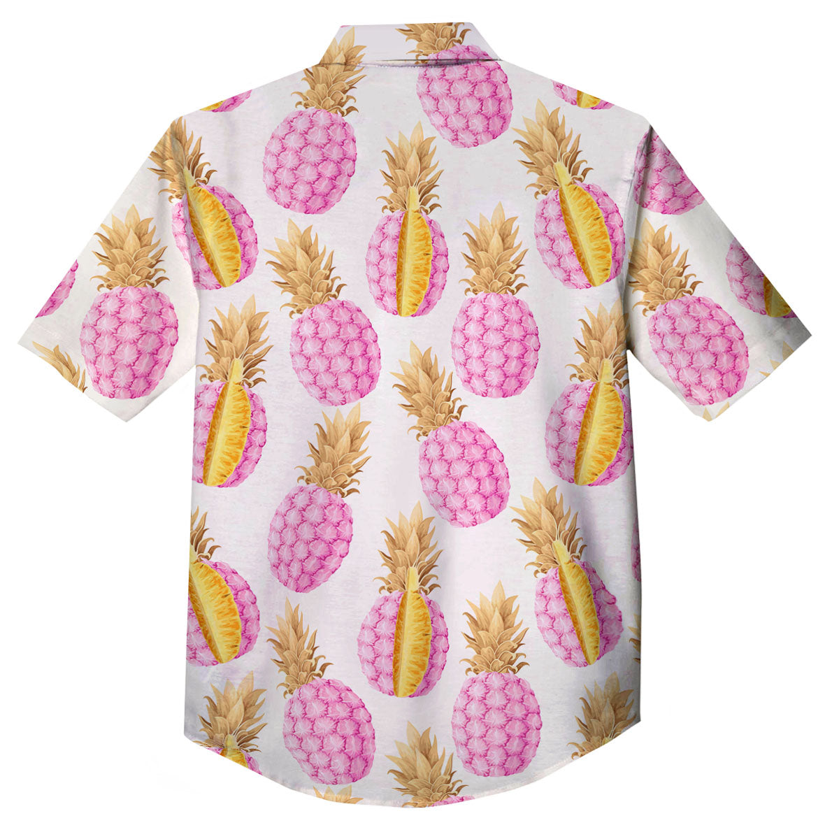 Pineapple Pink Vintage Print Pattern Button Up Shirt-grizzshop