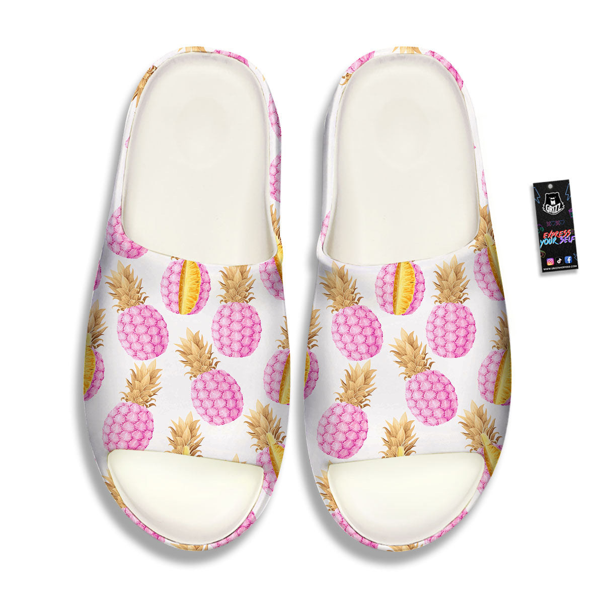 Pineapple Pink Vintage Print Pattern Sandals-grizzshop