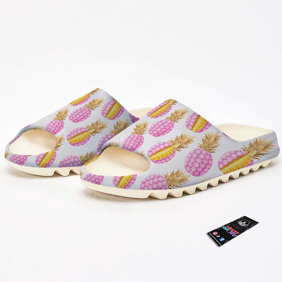 Pineapple Pink Vintage Print Pattern Sandals-grizzshop