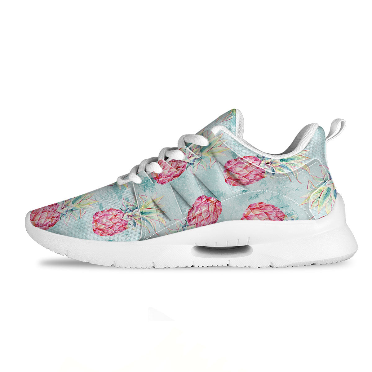 Pineapple Pink Watercolor Print Pattern Tennis Shoes-grizzshop