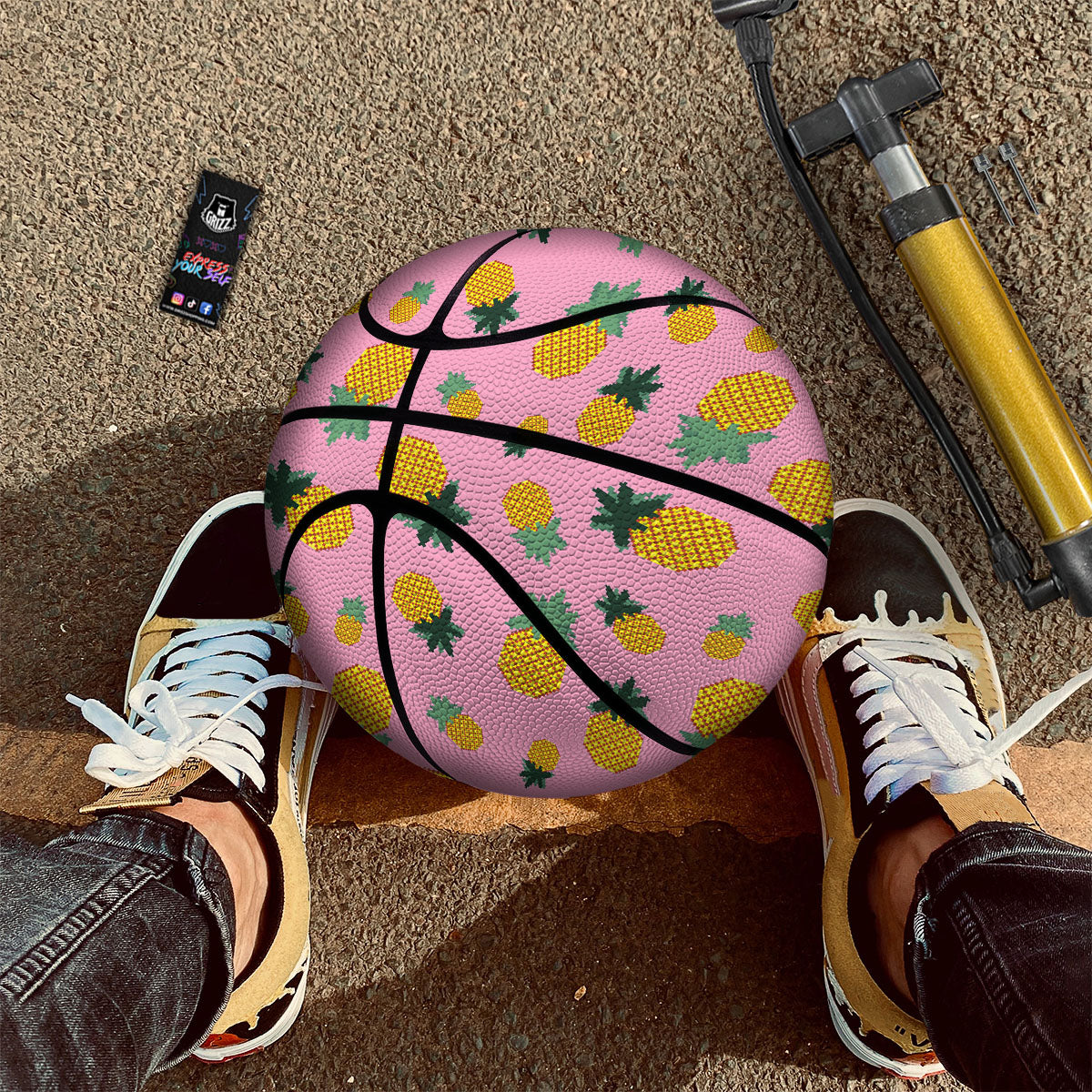 Pineapple Pixel Print Pattern Basketball-grizzshop