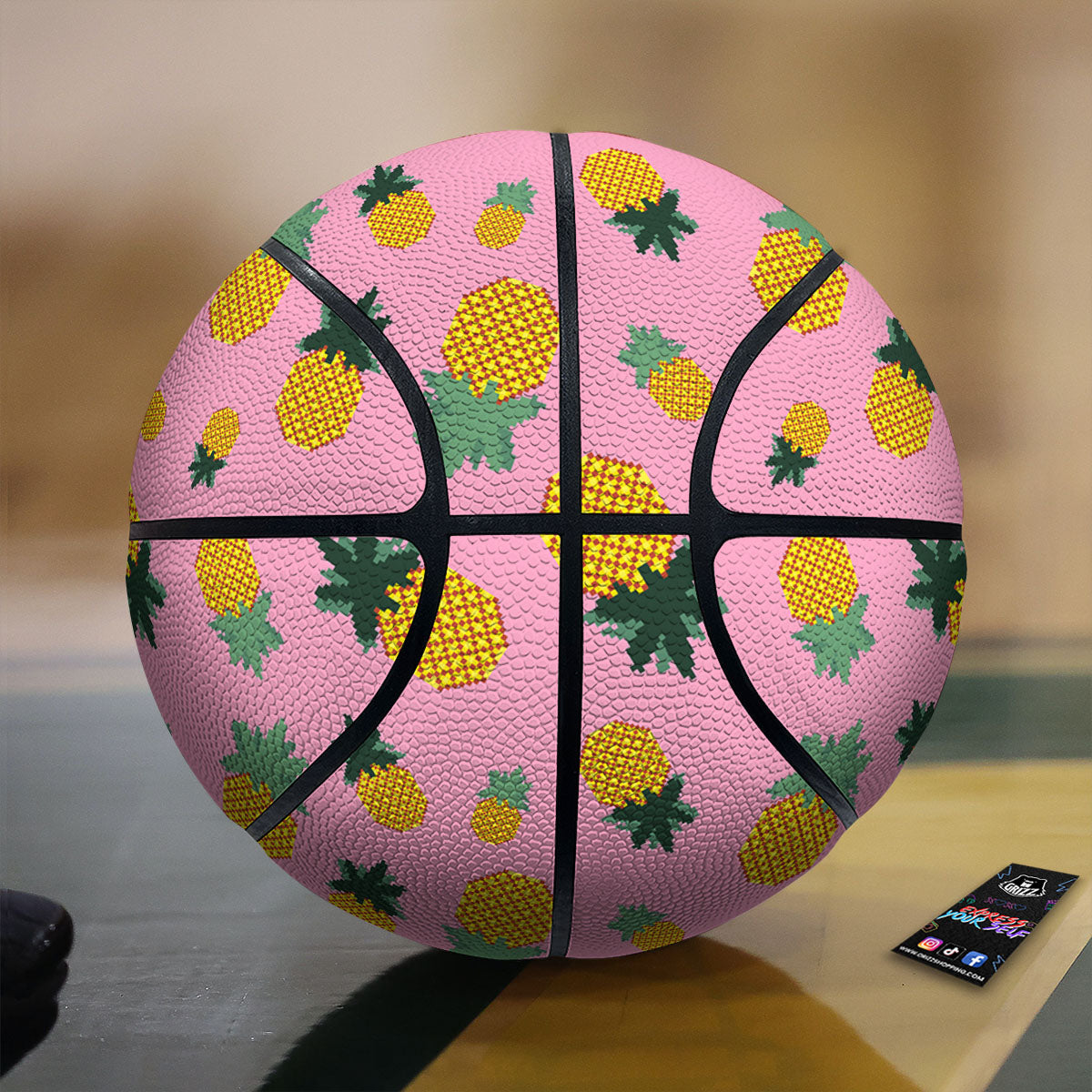 Pineapple Pixel Print Pattern Basketball-grizzshop