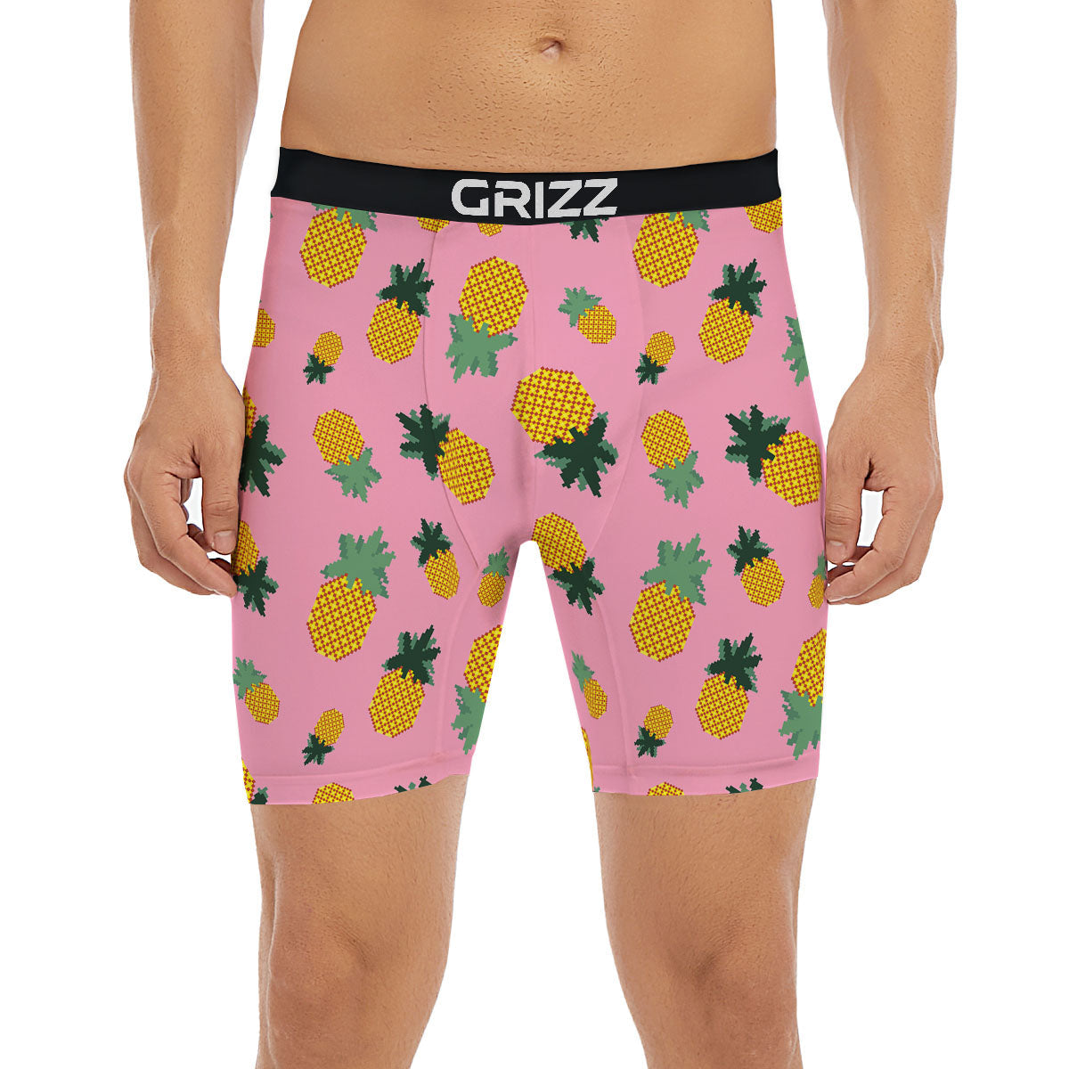 Pineapple Pixel Print Pattern Boxer Briefs-grizzshop