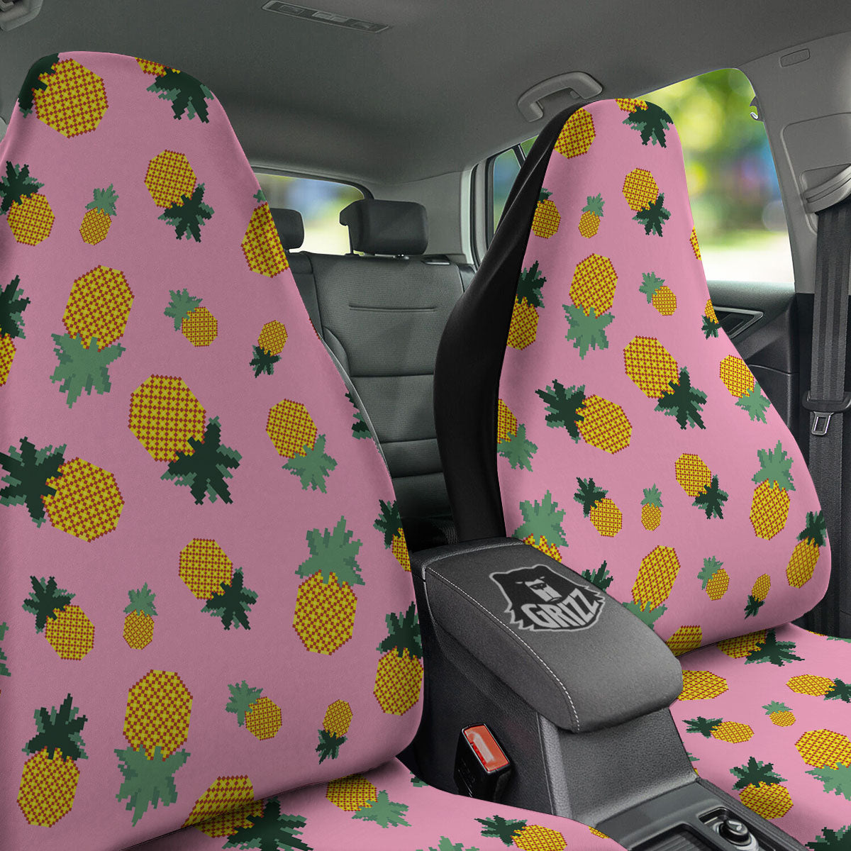 Pineapple Pixel Print Pattern Car Seat Covers-grizzshop