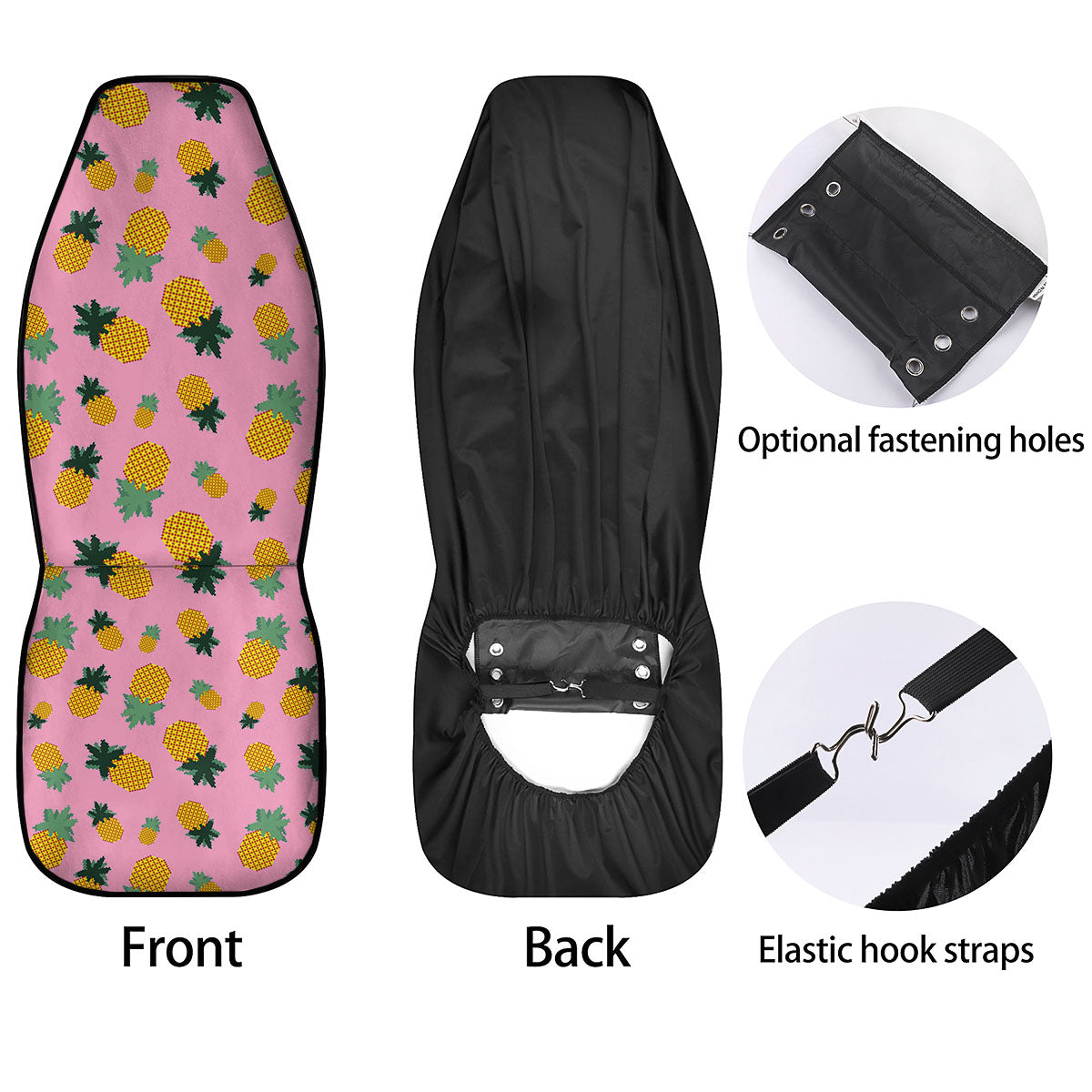 Pineapple Pixel Print Pattern Car Seat Covers-grizzshop