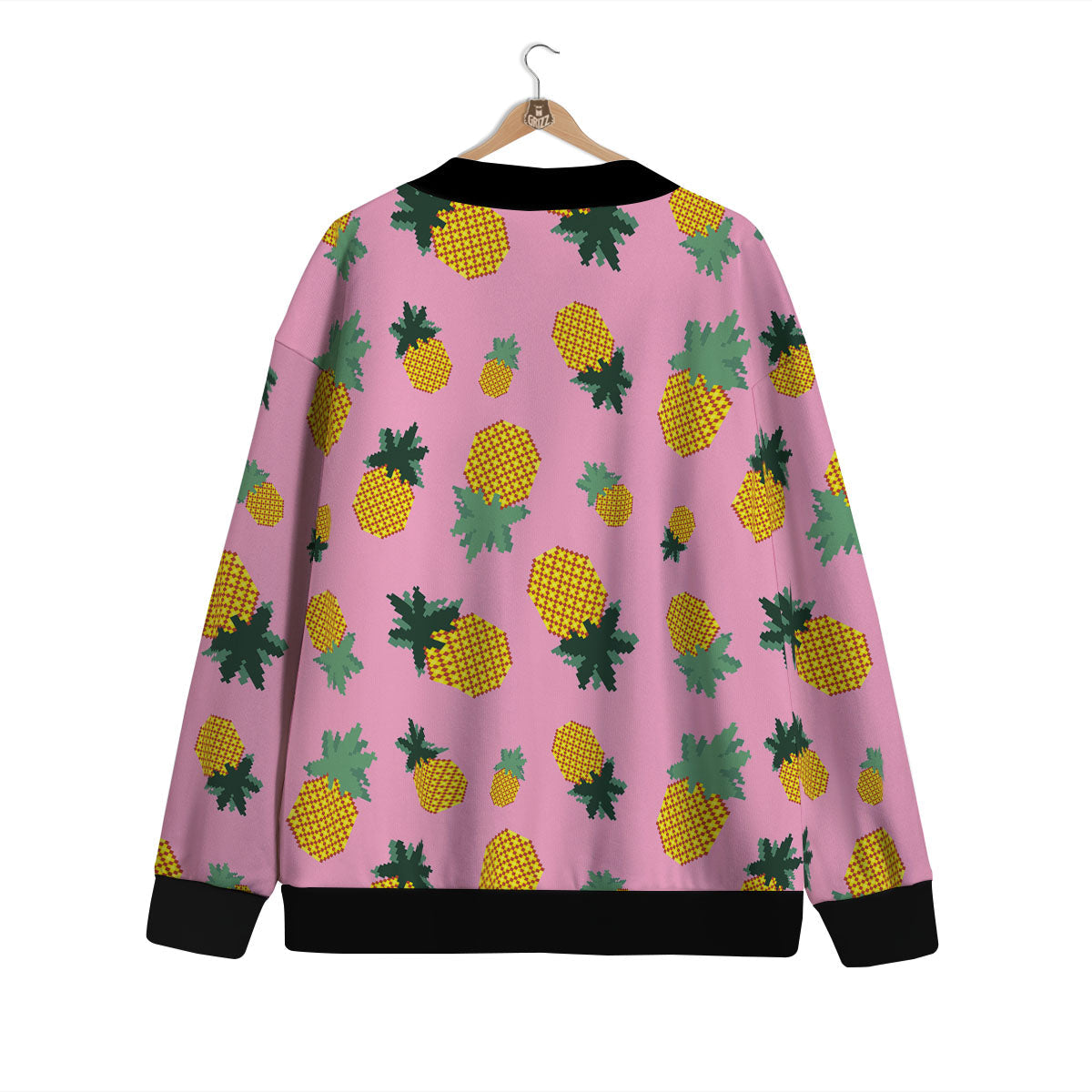 Pineapple Pixel Print Pattern Cardigan-grizzshop