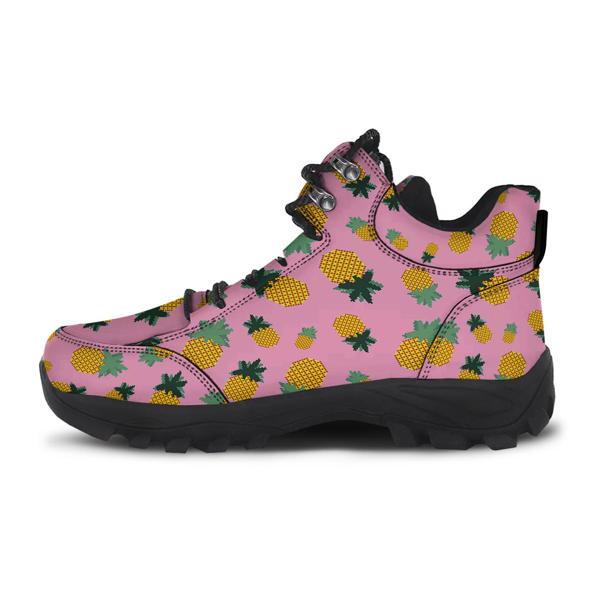 Pineapple Pixel Print Pattern Hiking Shoes-grizzshop