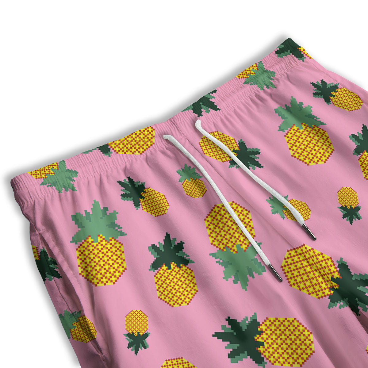 Pineapple Pixel Print Pattern Men's Athletic Shorts-grizzshop