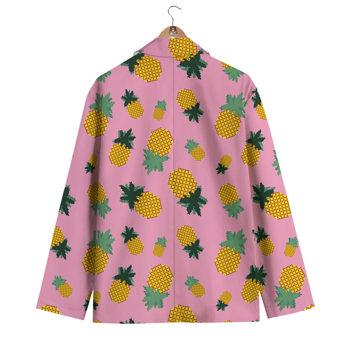 Pineapple Pixel Print Pattern Men's Blazer-grizzshop