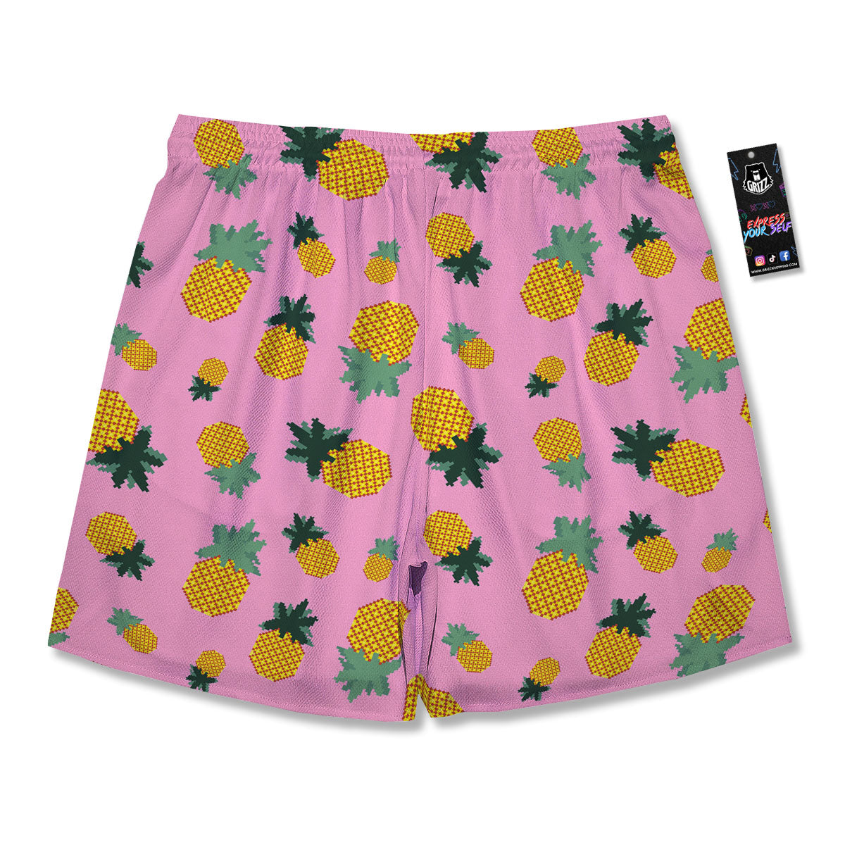 Pineapple Pixel Print Pattern Men's Running Shorts-grizzshop
