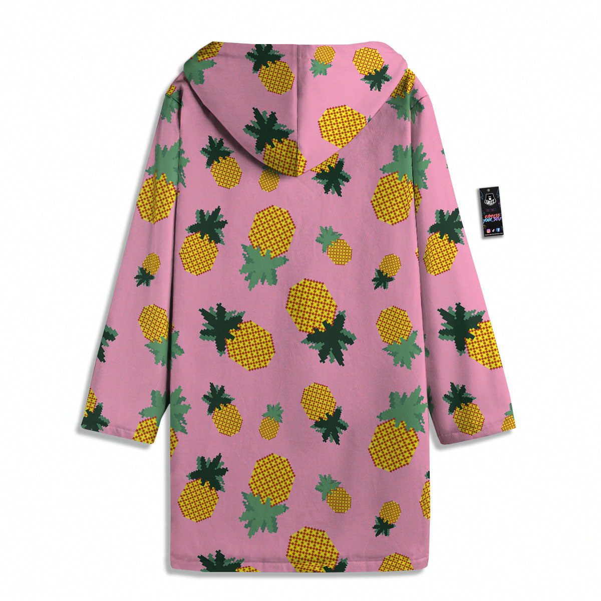 Pineapple Pixel Print Pattern Men's Windbreaker Jacket-grizzshop