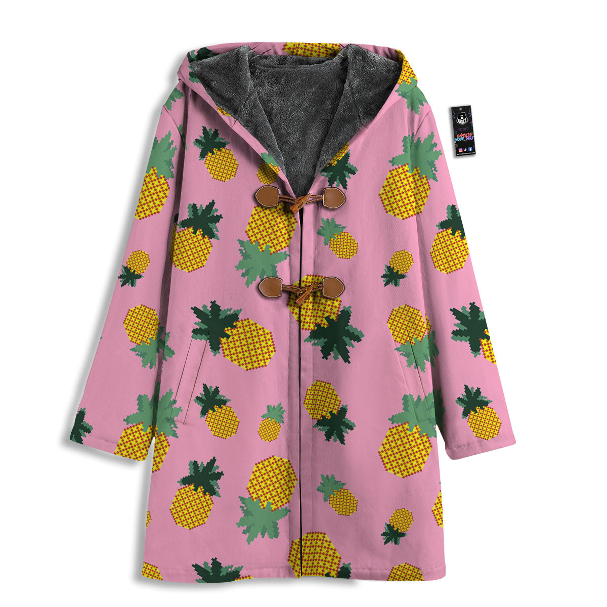 Pineapple Pixel Print Pattern Men's Windbreaker Jacket-grizzshop