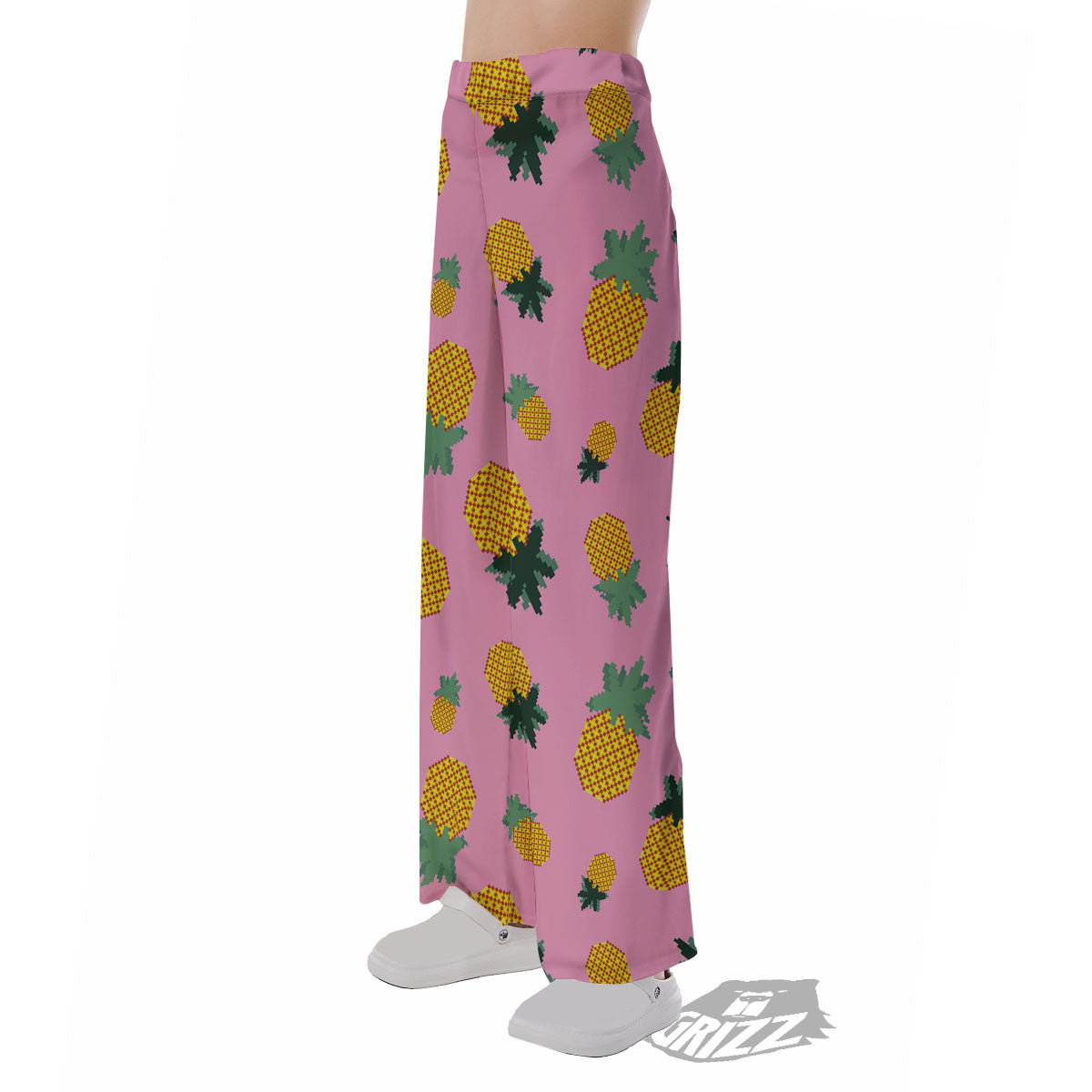 Pineapple Pixel Print Pattern Pajama Pants-grizzshop