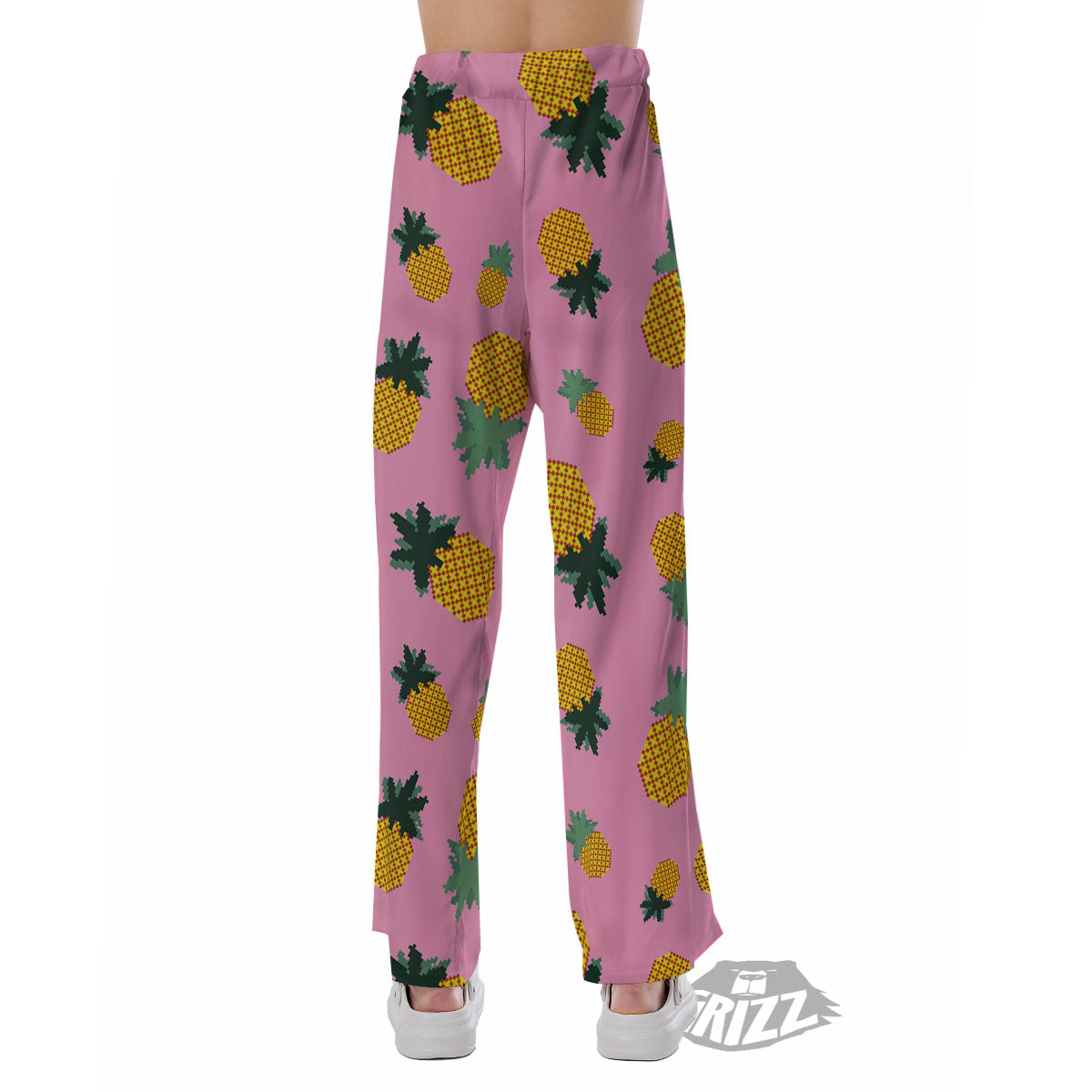 Pineapple Pixel Print Pattern Pajama Pants-grizzshop