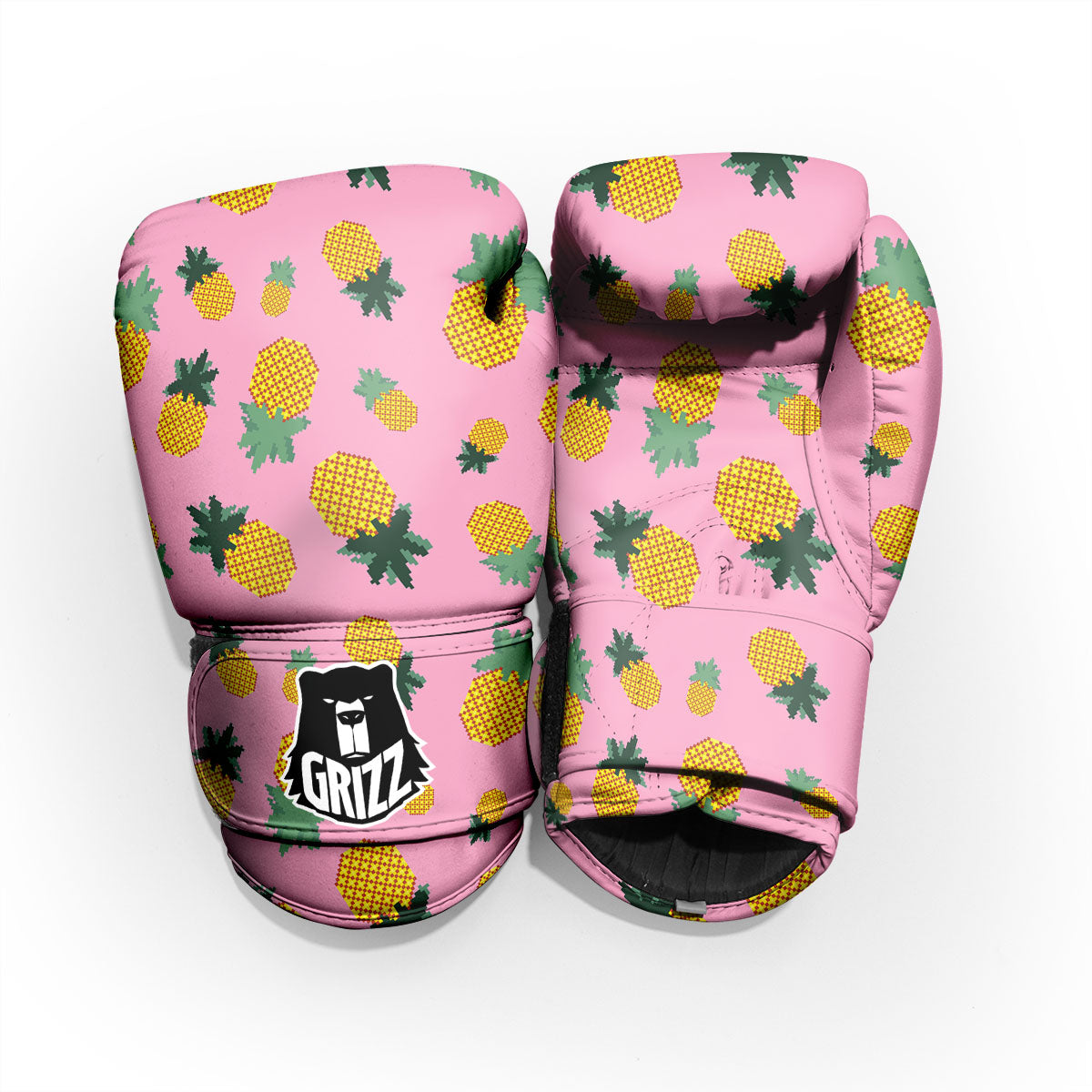 Pineapple Pixel Print Pattern Sparring Gloves-grizzshop