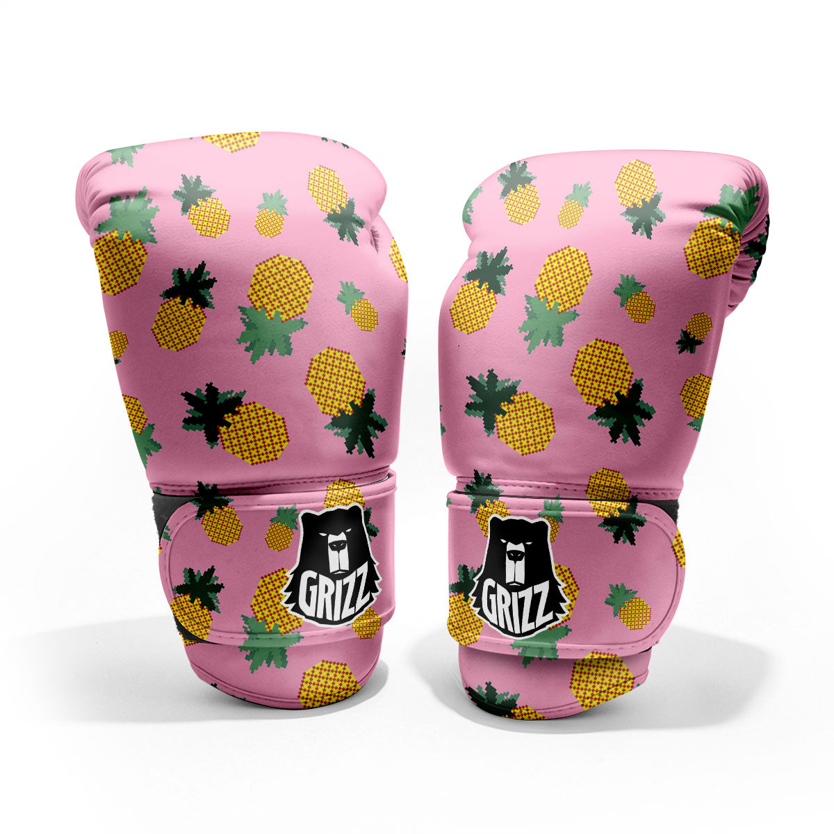 Pineapple Pixel Print Pattern Sparring Gloves-grizzshop