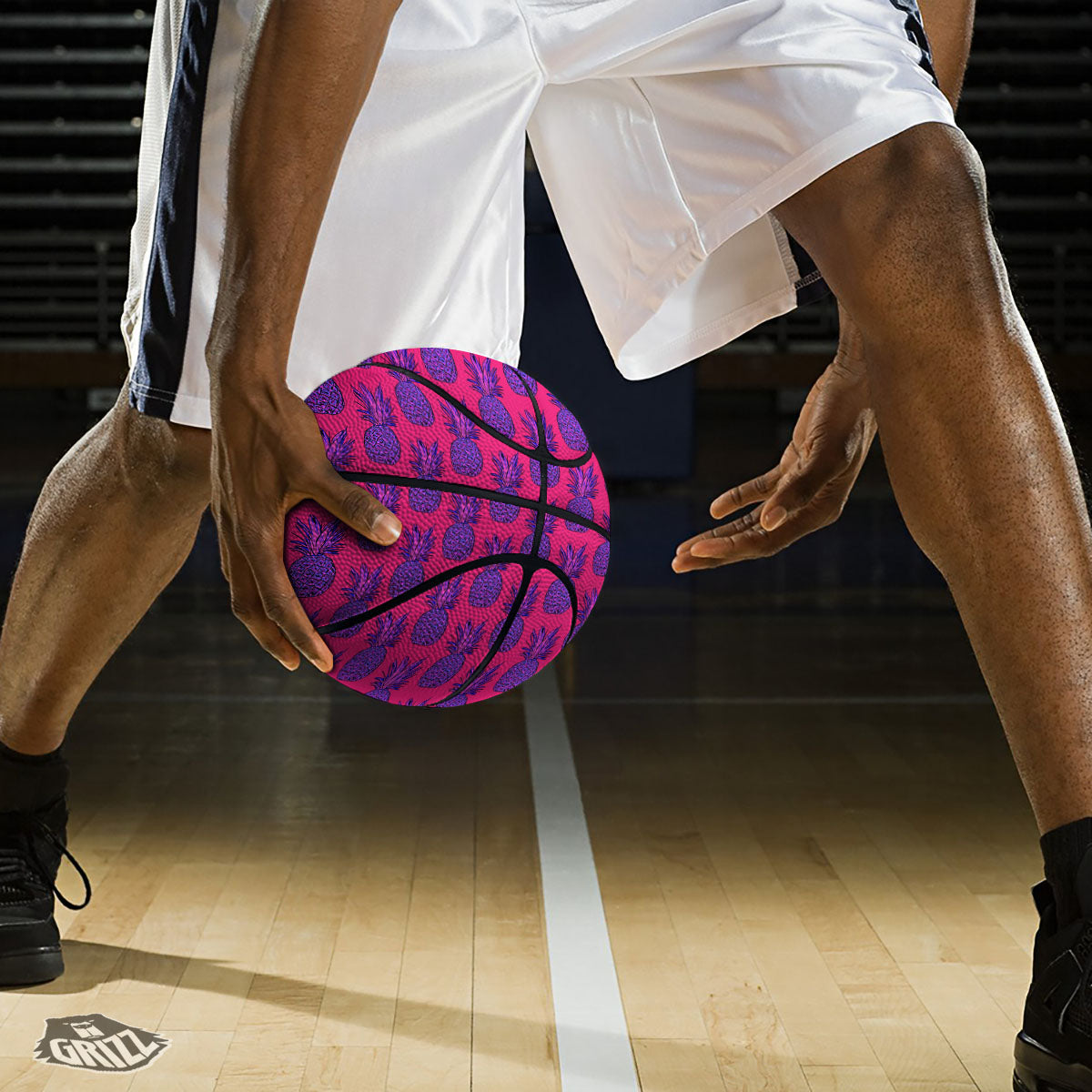 Pineapple Purple Print Pattern Basketball-grizzshop