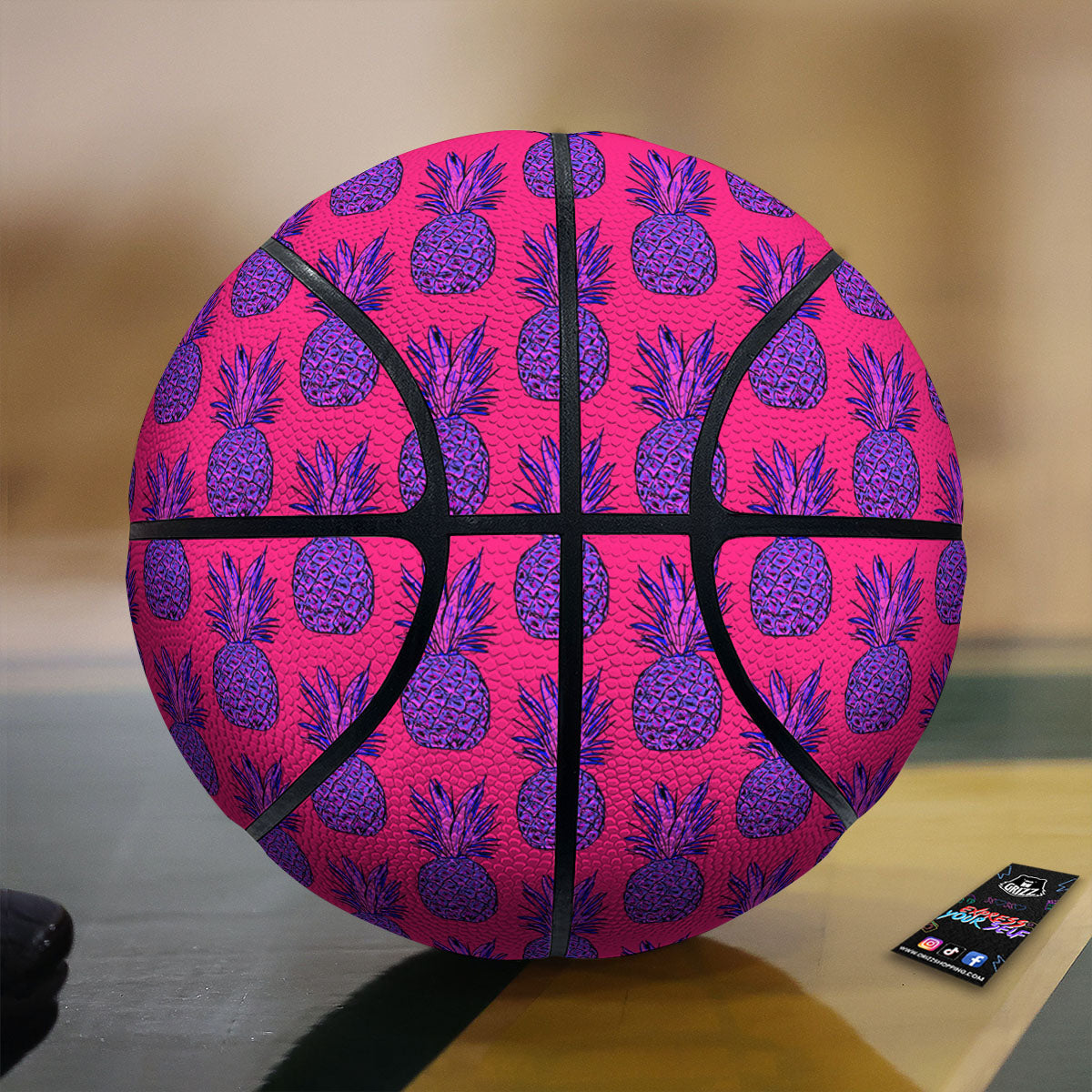 Pineapple Purple Print Pattern Basketball-grizzshop