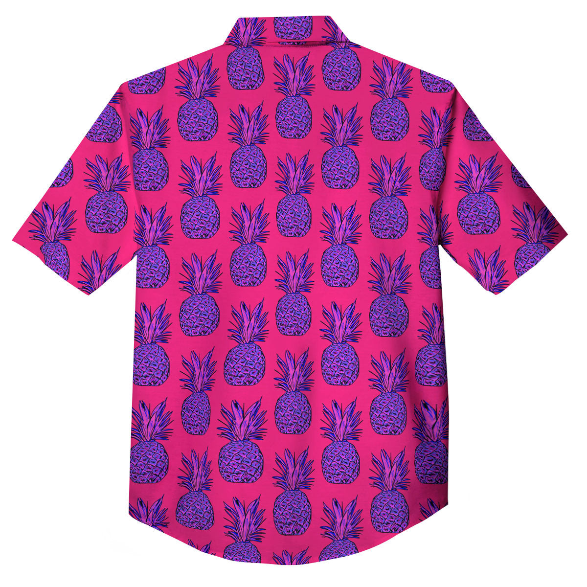 Pineapple Purple Print Pattern Button Up Shirt-grizzshop