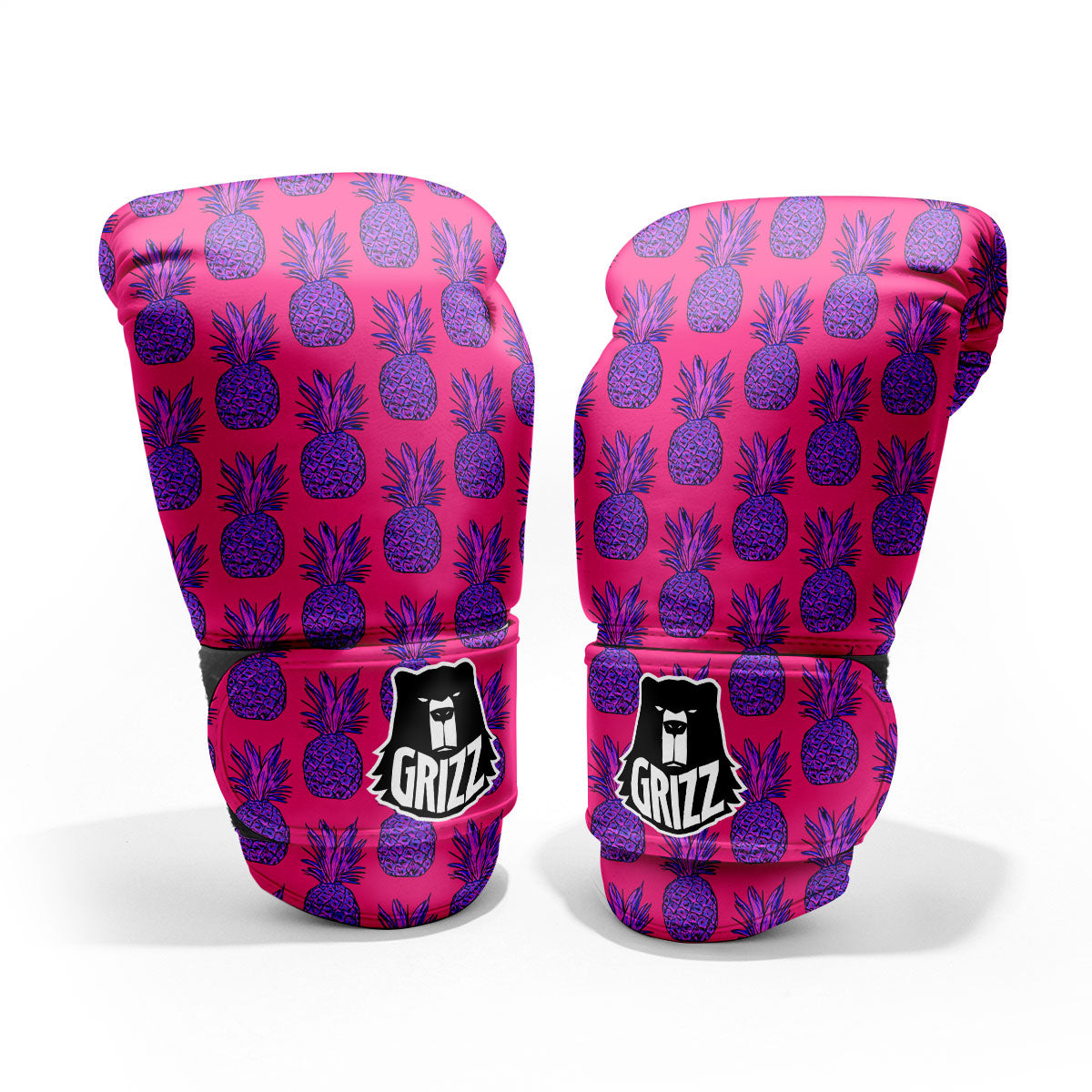Pineapple Purple Print Pattern Sparring Gloves-grizzshop