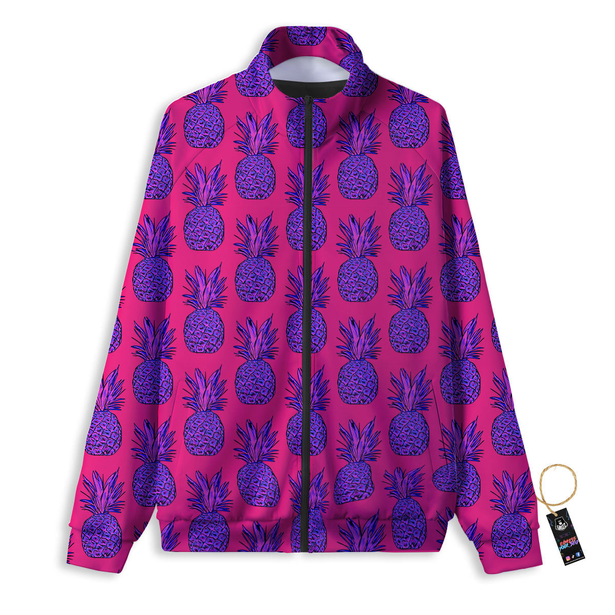 Pineapple Purple Print Pattern Track Jacket-grizzshop