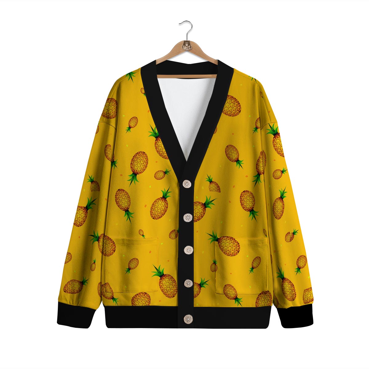 Pineapple Sand Beach Print Pattern Cardigan-grizzshop