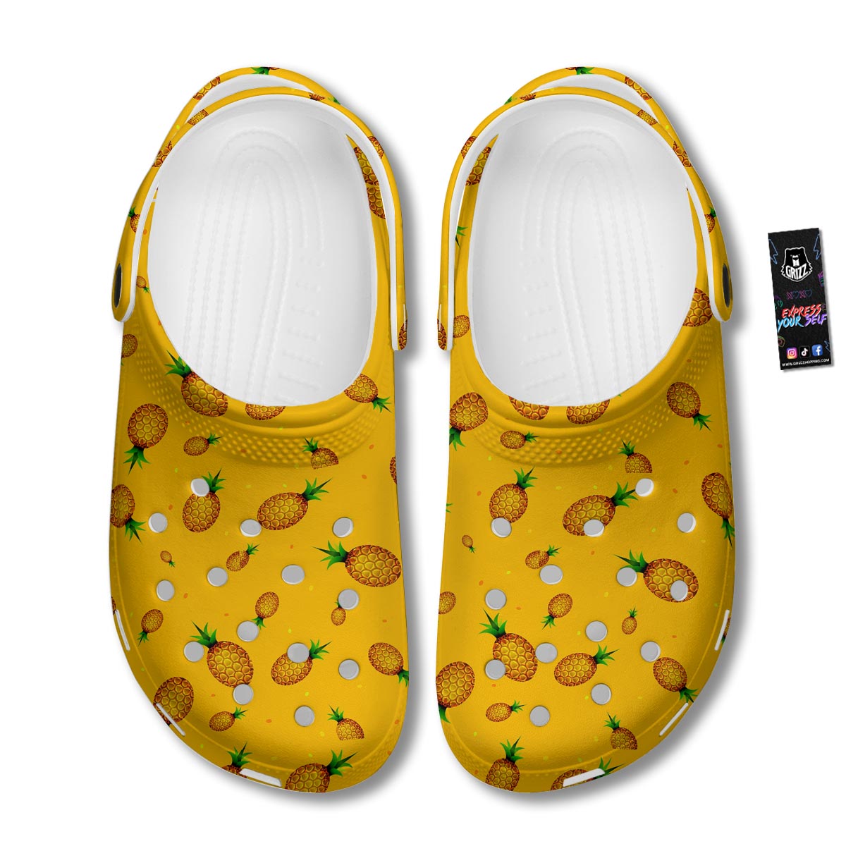 Pineapple Sand Beach Print Pattern Clog-grizzshop