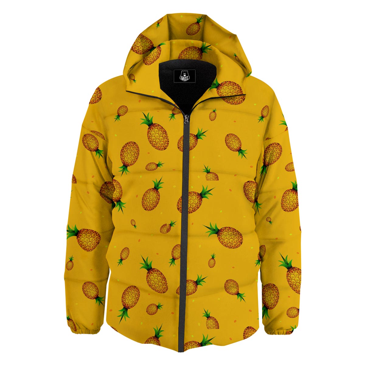 Pineapple Sand Beach Print Pattern Down Jacket-grizzshop