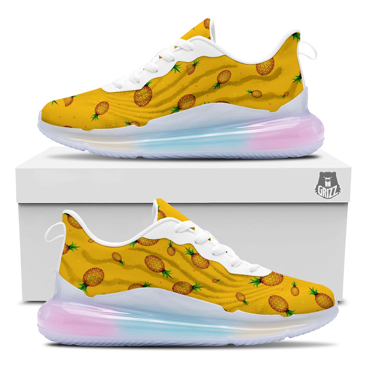 Pineapple Sand Beach Print Pattern Running Sneakers-grizzshop