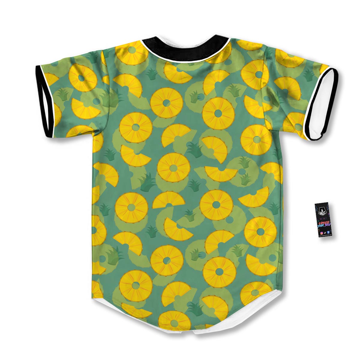 Pineapple Sliced Print Pattern Baseball Jersey-grizzshop