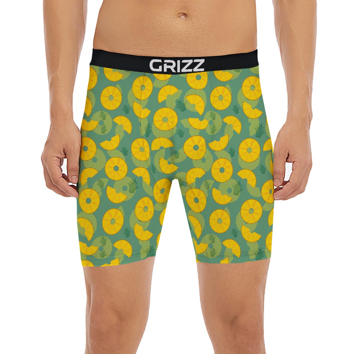 Pineapple Sliced Print Pattern Boxer Briefs-grizzshop