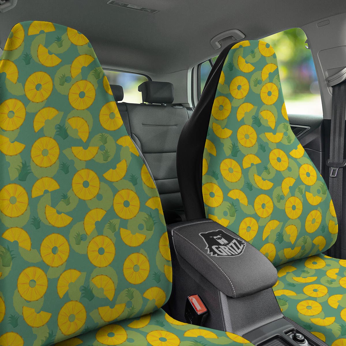Pineapple Sliced Print Pattern Car Seat Covers-grizzshop