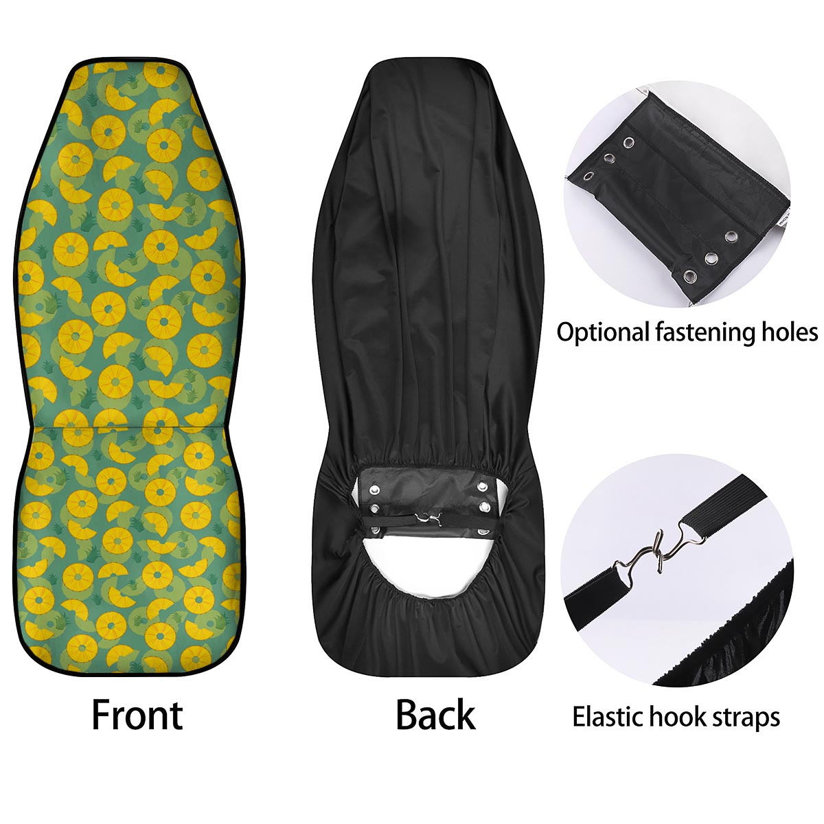 Pineapple Sliced Print Pattern Car Seat Covers-grizzshop