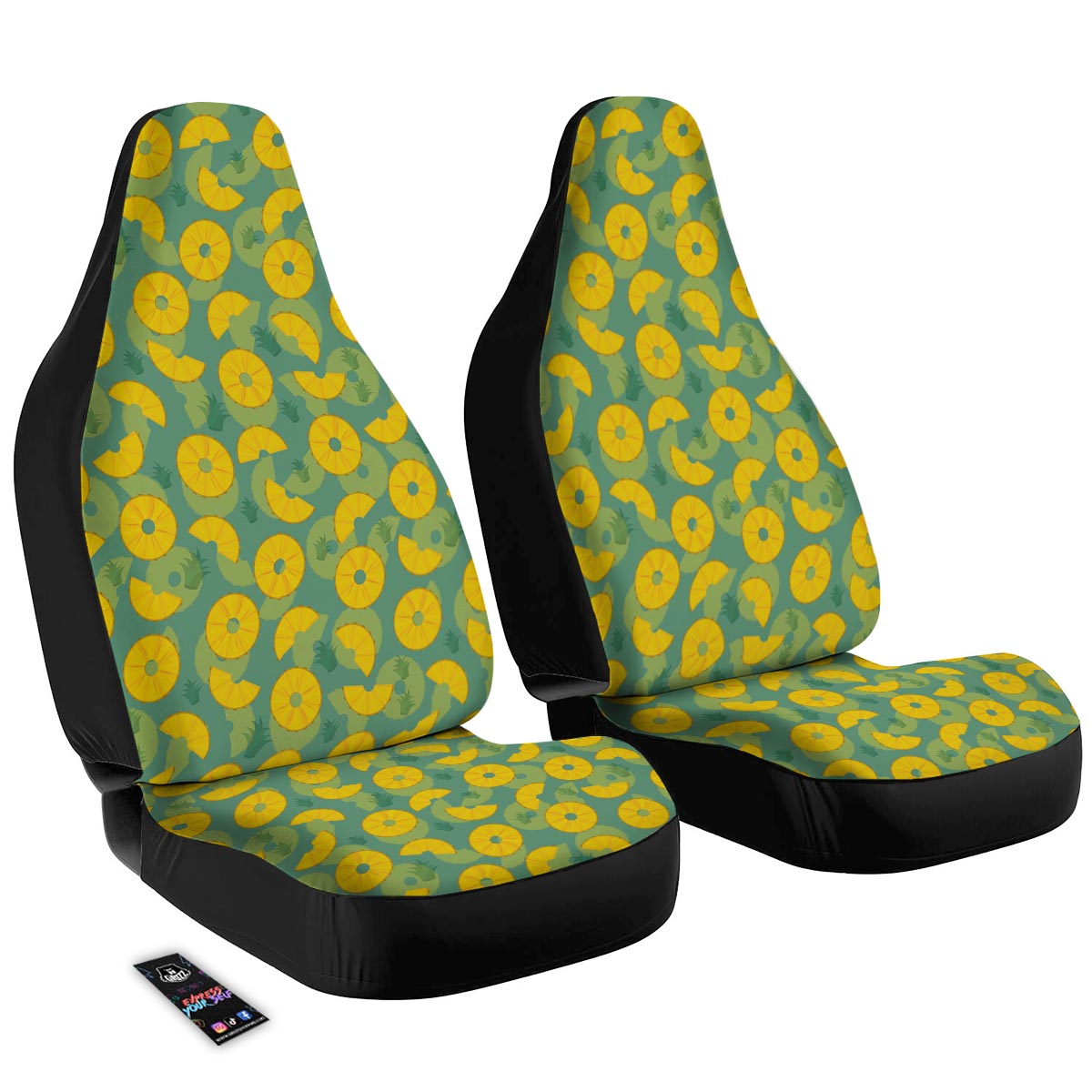 Pineapple Sliced Print Pattern Car Seat Covers-grizzshop