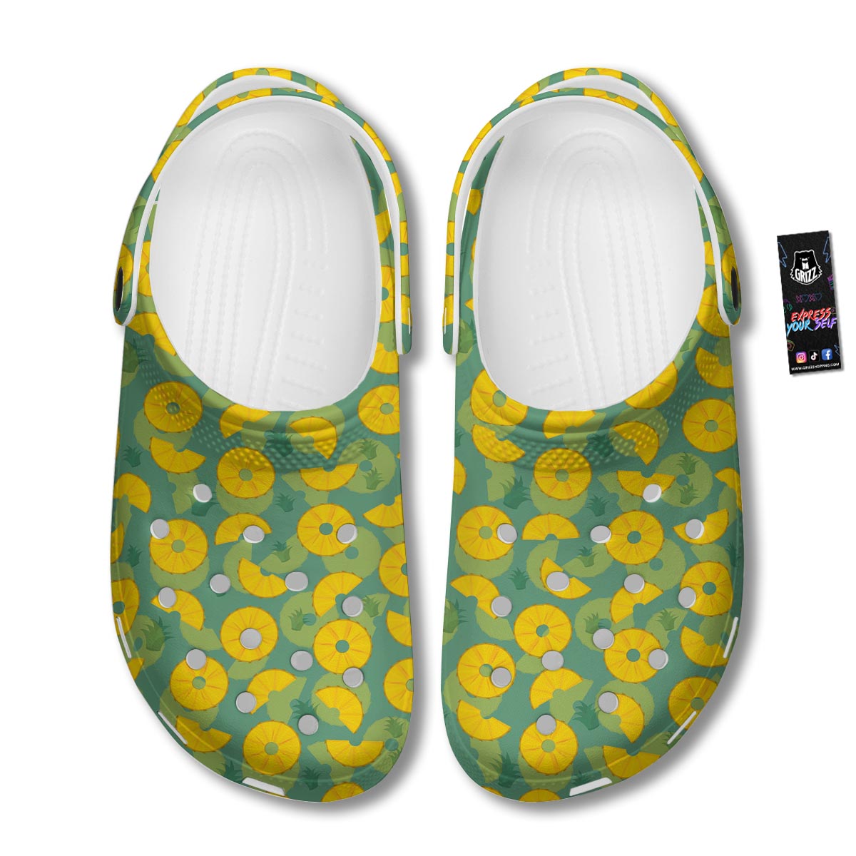 Pineapple Sliced Print Pattern Clog-grizzshop