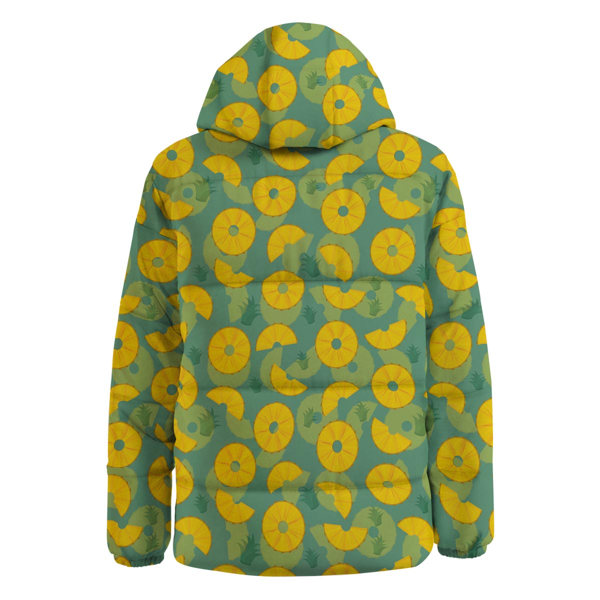 Pineapple Sliced Print Pattern Down Jacket-grizzshop
