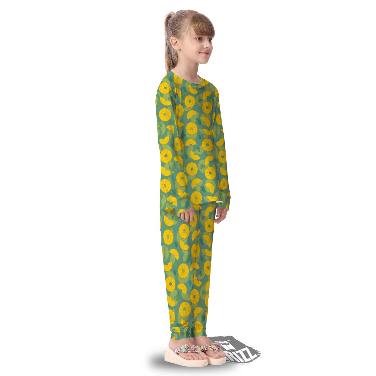 Pineapple Sliced Print Pattern Kid's Pajamas-grizzshop