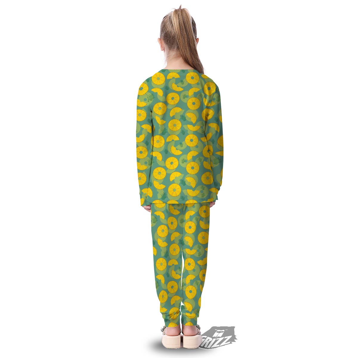 Pineapple Sliced Print Pattern Kid's Pajamas-grizzshop